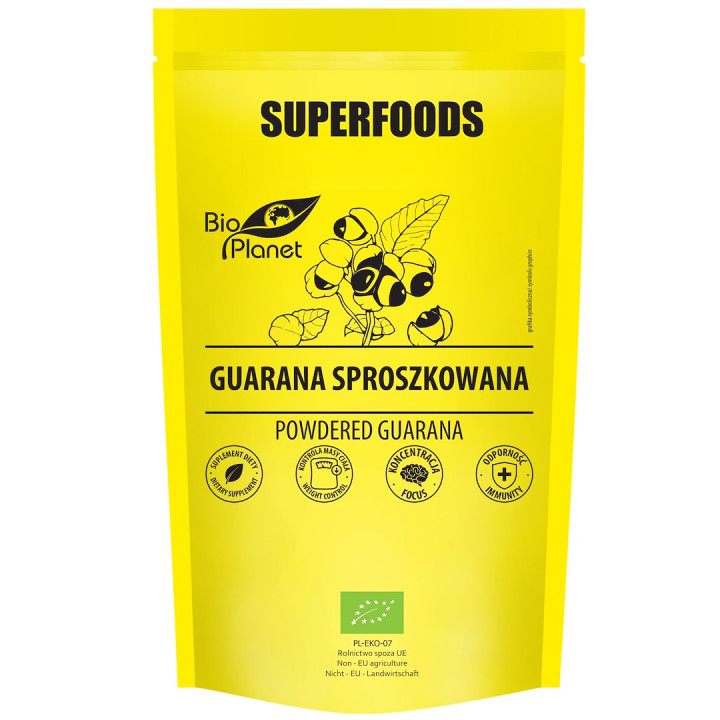 Guarana Sproszkowana BIO 150 g - Suplement Diety Wegański z Kofeiną - 