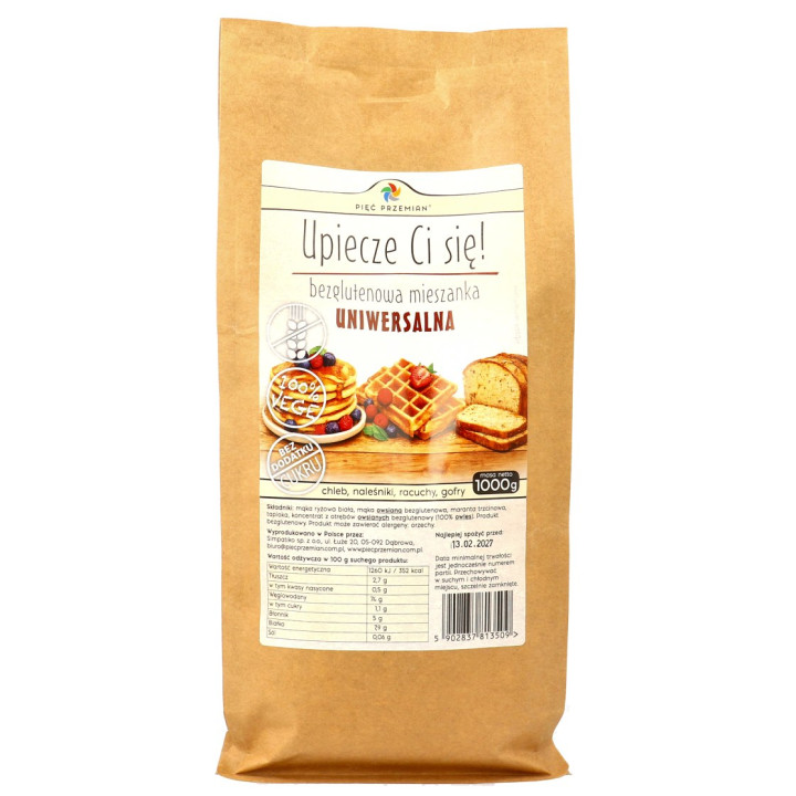 Mieszanka Uniwersalna Bezglutenowa Bez Cukru 1 kg - Pięć Przemian - Ek