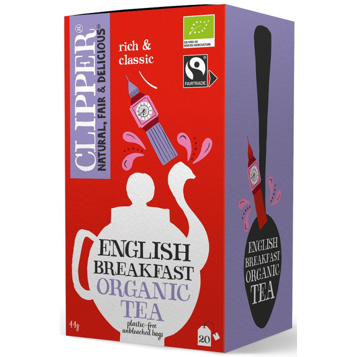 Herbata Czarna English Breakfast Fair Trade BIO 20 saszetek 44 g - Cli