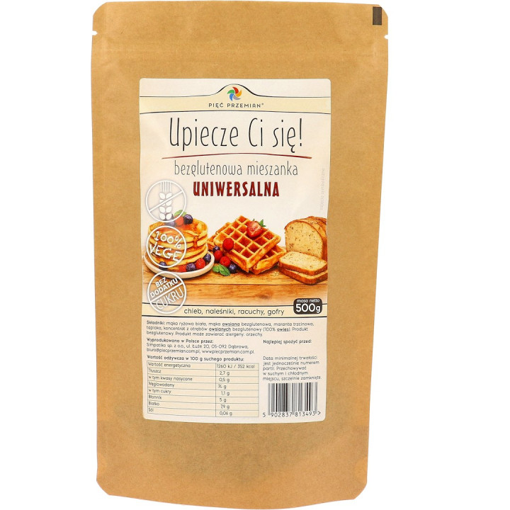 Mieszanka Uniwersalna Bezglutenowa bez Cukru 500 g - Pięć Przemian - E
