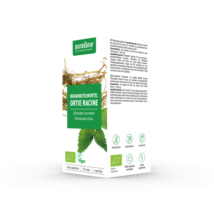 Pokrzywa Korzeń (210 mg) BIO 120 kapsułek - | PURASANA - Ekochatka