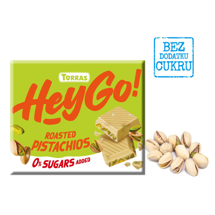 Czekolada Biała z Pistacjami bez Dodatku Cukrów | TORRAS - Ekochatka