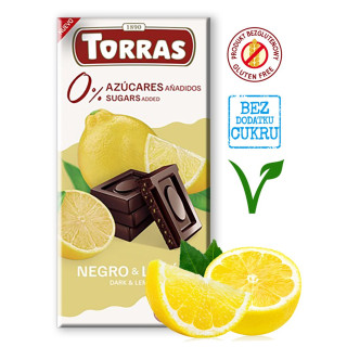 Czekolada Gorzka z Cytryną bez Dodatku Cukrów | TORRAS - Ekochatka
