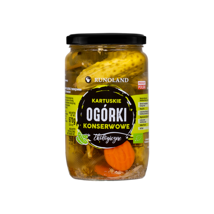 Ogórki Konserwowe Kartuskie BIO 670 g (360 g) | RUNOLAND - Ekochatka