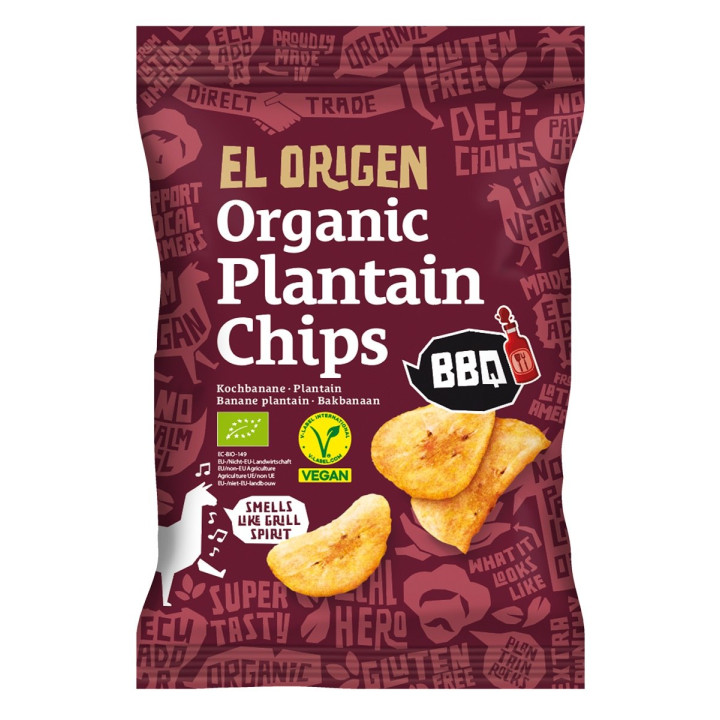 Chipsy z Plantana Bbq Bezglutenowe BIO 80 g - | EL ORIGEN - Ekochatka