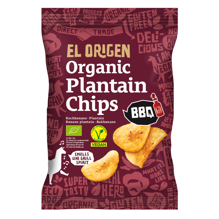 Chipsy z Plantana Bbq Bezglutenowe BIO 80 g - | EL ORIGEN - Ekochatka
