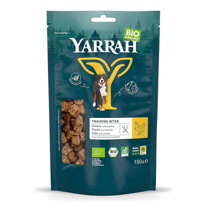 Przysmak dla Psa Kostki Treningowe z Kurczakiem i Spiruliną BIO 150 g - Yarrah