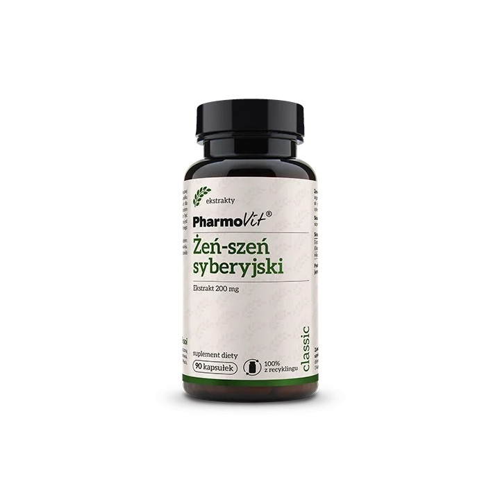 Żeń-szeń Syberyjski (200 mg) Bezglutenowy 90 | PHARMOVIT - Ekochatka
