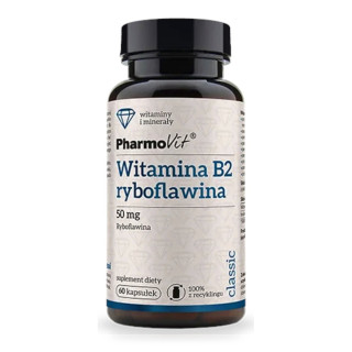 Witamina B2 Ryboflawina 50 mg Bezglutenowa 60 Kapsułek - Pharmovit