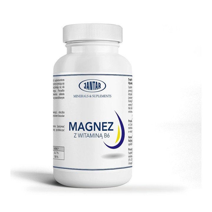 Magnez + Witamina B6 Suplement Diety 90 kapsułek - Jantar - Ekochatka