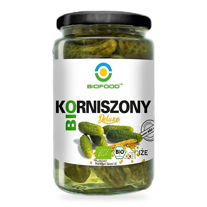 Ogórki Korniszony Deluxe Bezglutenowe BIO 400 g - Biofood - Ekochatka