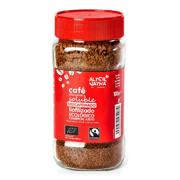 Kawa Rozpuszczalna Bezkofeinowa Liofilizowana Arabica 100% BIO Fair Trade 100 g - Alternativa3
