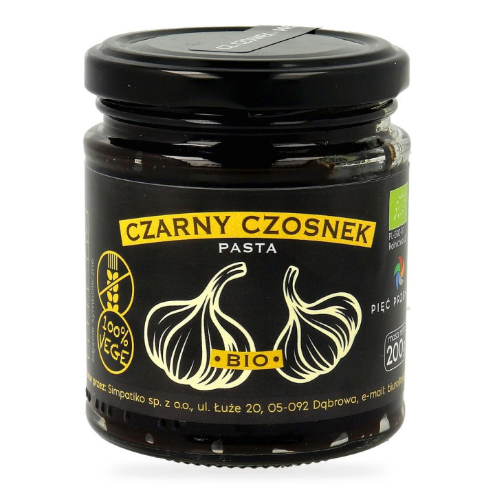 Pasta z Czarnego Czosnku Bezglutenowa BIO 200 g - Pięć Przemian