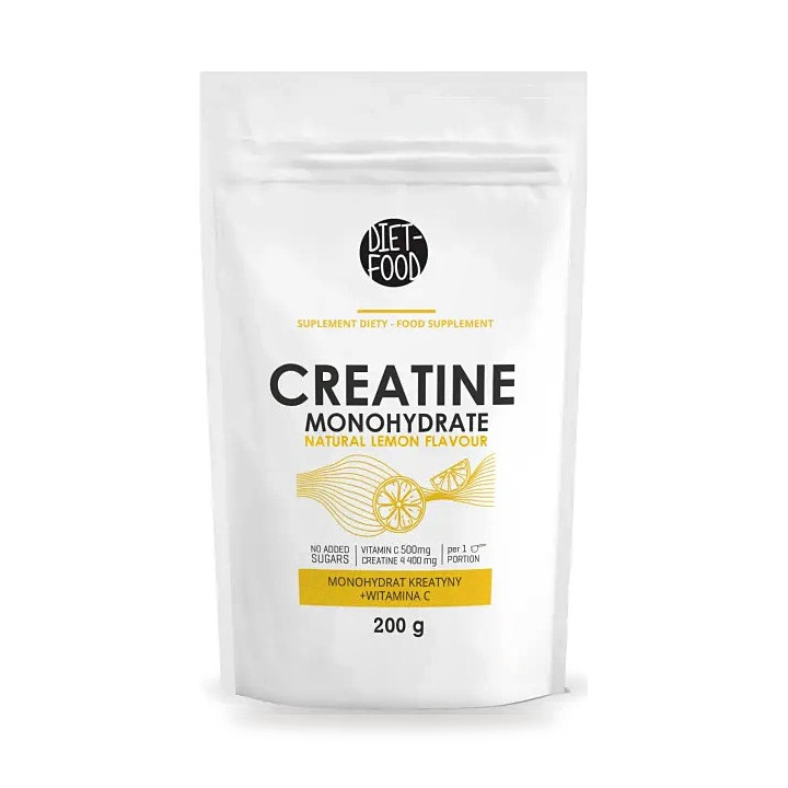 Kreatyna z Witaminą C o Smaku Cytrynowym Wegańska 200 g - Diet-food