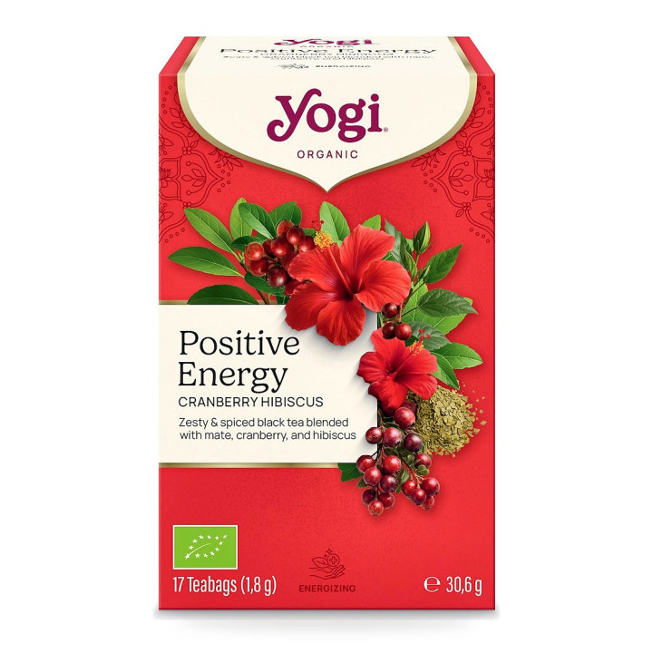 Herbatka Pozytywna Energia Żurawina Hibiskus BIO 17 x 1,8 g - Yogi Tea