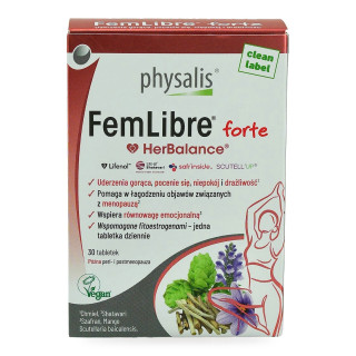Tabletki na Menopauzę FemLibre Forte Wegańskie 30 szt. - Physalis
