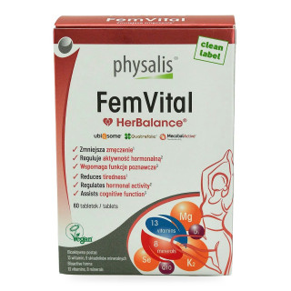 Femvital Tabletki na Witalność Dla Kobiet Wegańskie 60 szt. - Physalis