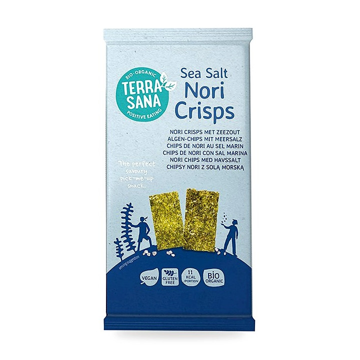 Chipsy Nori z Solą Morską Bezglutenowe BIO 16 g - Terrasana