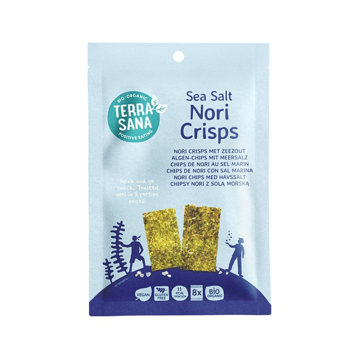 Chipsy Nori z Solą Morską Bezglutenowe BIO 16 g - Terrasana