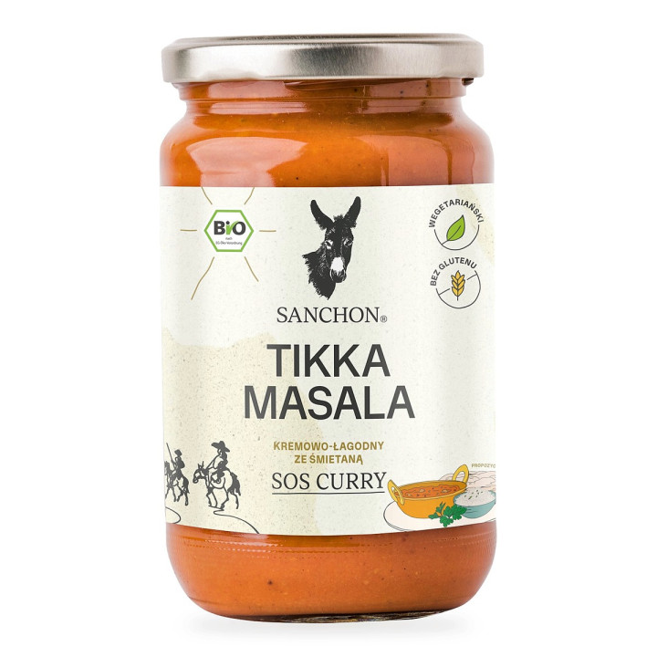 SOS Curry Tikka Masala Bezglutenowy BIO 320 ml - Sanchon - Ekochatka