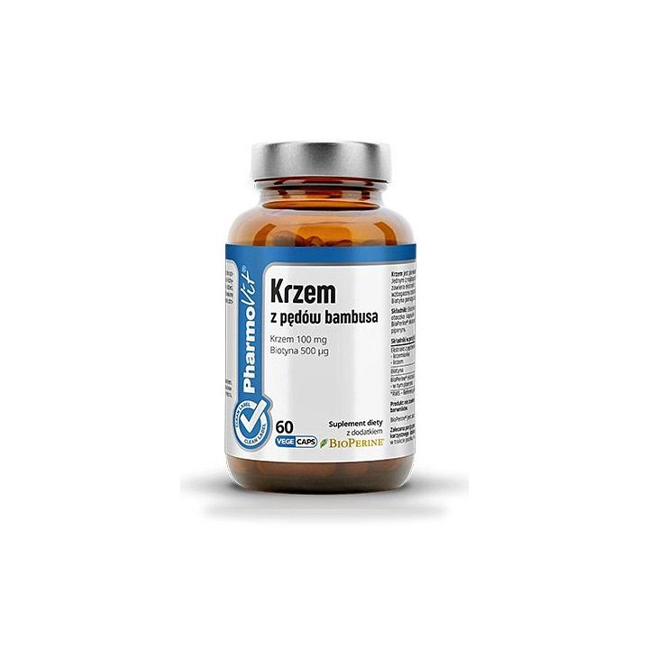 Krzem Organiczny z Pędów Bambusa z Biotyną Bezglutenowy 60 kapsułek - Pharmovit