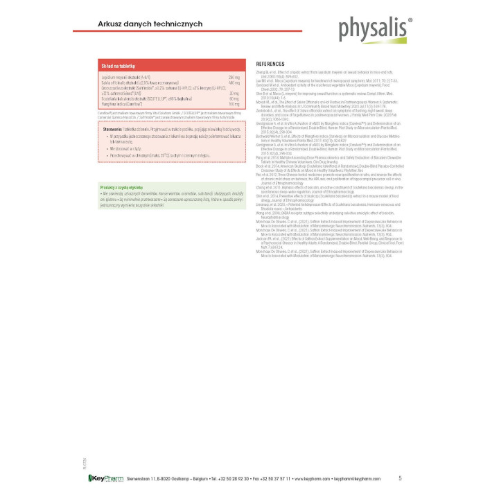 Tabletki na Menopauzę FemLibre Suplement Diety Wegański 30 szt. - Physalis