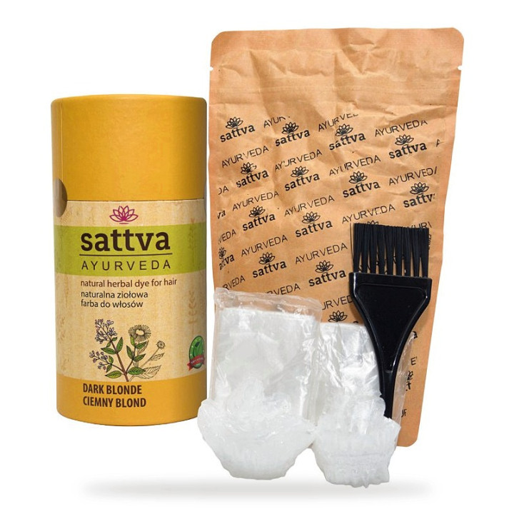 Henna do Włosów Ciemny Blond Wegańska 150 g - Sattva - Ekochatka