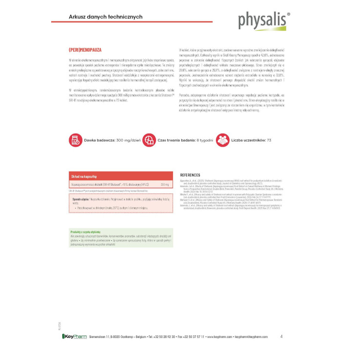 Shatavari BIO Suplement Diety 30 Kapsułek - Physalis - Ekochatka