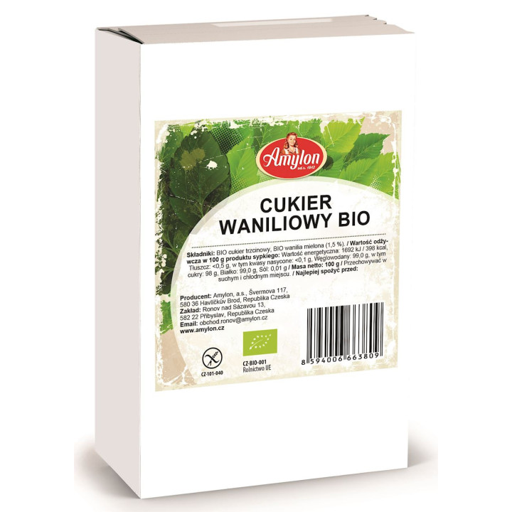 Cukier z Wanilią Bourbon Bezglutenowy BIO 100g | AMYLON - Ekochatka