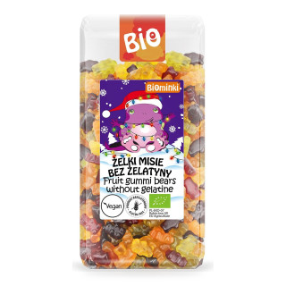 Żelki Misie Bez Żelatyny Bezglutenowe BIO Edycja Świąteczna 500 g - Biominki