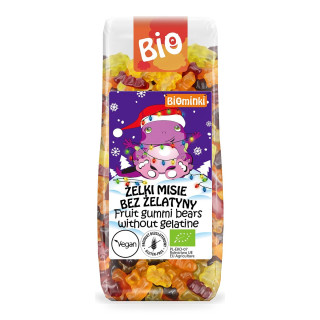 Żelki Misie Bez Żelatyny Bezglutenowe BIO Edycja Świąteczna 150 g - Biominki