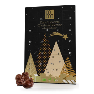 Kalendarz Adwentowy z Czekolady Ciemnej 70% BIO Wegański 180 g - Cocoa