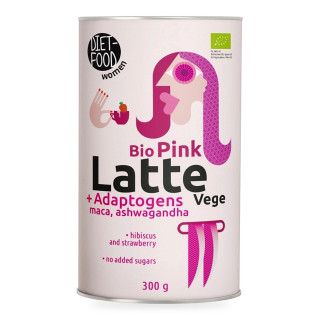 Latte Pink Napój Kokosowy w Proszku Wegański bez Dodatku Cukrów BIO 300 g - Diet-food