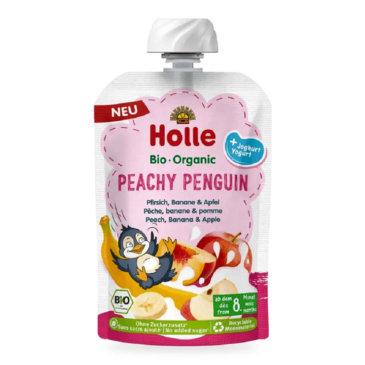 Mus Brzoskwiniowy Banan Jabłko Jogurt BIO bez Cukru 100 g od 8 Miesiąca - Holle