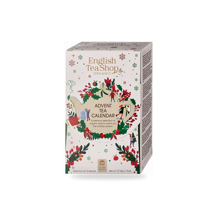 Kalendarz Adwentowy Herbaciany Biały BIO 13 Smaków 37,5 g - English Tea Shop Organic