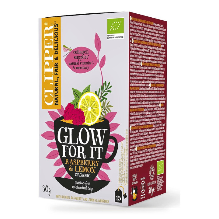 Herbatka Malinowo-Cytrynowa na Piękną Skórę Glow For It BIO 30 g - Clipper