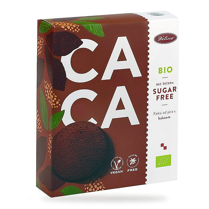 Ciastka Orkiszowe z Kakao Bez Cukru BIO 125 g - Delicia - Ekochatka
