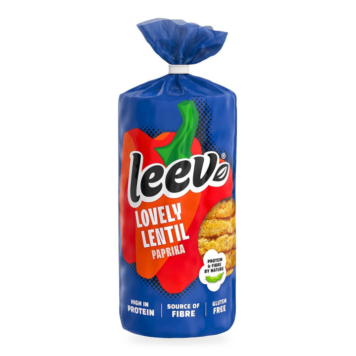 Wafle Proteinowe z Soczewicy o Smaku Paprykowym BBQ Bezglutenowe BIO 117 g - Leev