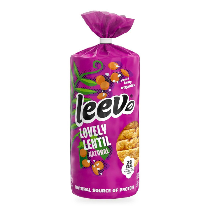 Wafle Proteinowe z Soczewicy Solone Bezglutenowe BIO 100 g - Leev
