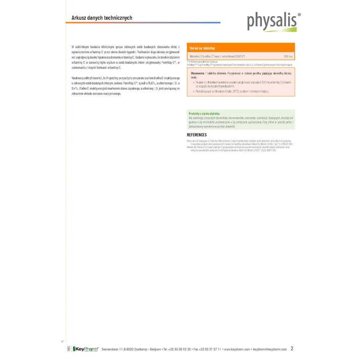 Witamina C 1000 mg PureWay-C Wegańska 30 Tabletek - Physalis