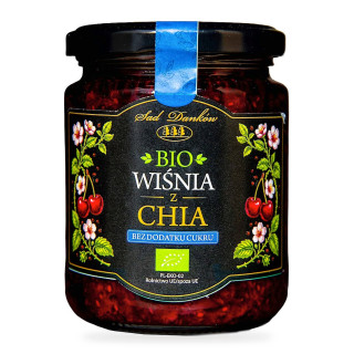 Wiśnia z Chia Konfitura bez Cukru BIO 240 g - Sad Danków - Ekochatka