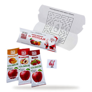 Owocowe Przekąski Mikołajkowe 3x16 g + Tatuaż - Porcja Dobra