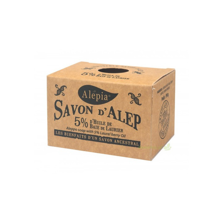 Mydło z Aleppo w Kostce z Olejem Laurowym 5 % 190g | ALEPIA - Ekochatka