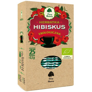 Herbatka Hibiskus BIO (25x2,5g) 62,5g | DARY NATURY - herbatki - Ekochatka