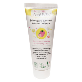Pasta do Zębów dla Dzieci bez Fluoru od Pierwszego Ząbka Truskawkowa 7 | BABY ANTHYLLIS - Ekochatka