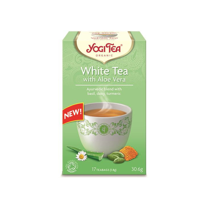 Herbata Biała z Aloesem (White Tea With Aloe Vera) BIO (17x1,8g) 30,6g | YOGI TEA - Ekochatka