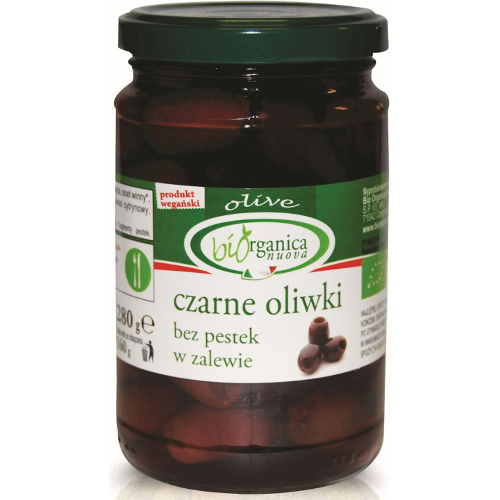 Oliwki Czarne bez Pestek w Zalewie BIO 280g (150g) (Słoik) | BIO ORGANICA ITALIA - Ekochatka