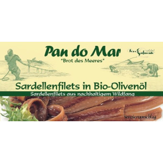 Anchois (Sardele) Filety w BIO Oliwie z Oliwek Extra Virgin 50g (30g) | PAN DO MAR - Ekochatka