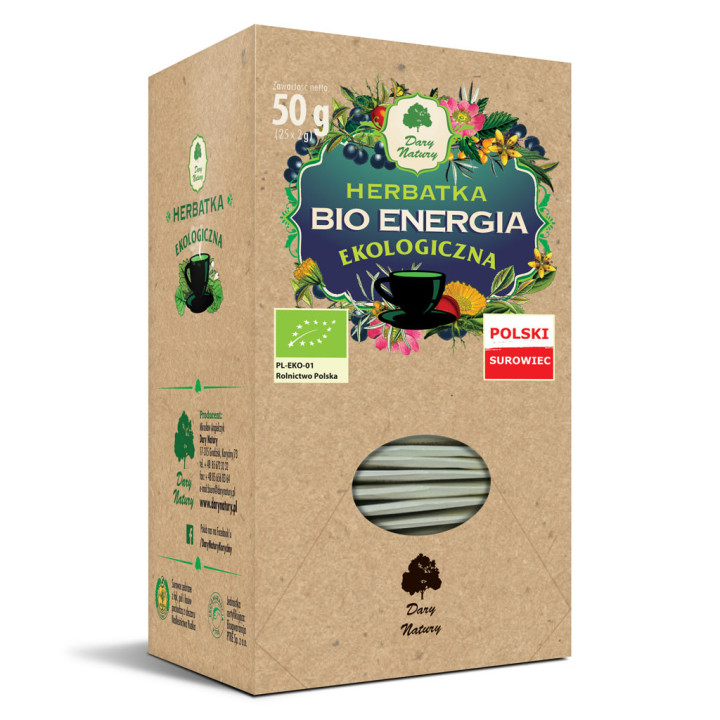 Herbatka Energia BIO (25x2g) 50g | DARY NATURY - herbatki - Ekochatka