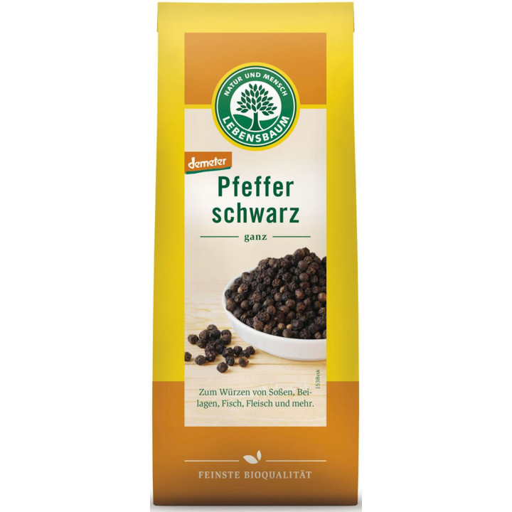 Pieprz Czarny Ziarnisty DEMETER BIO 50g | LEBENSBAUM - Ekochatka
